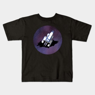 Spaceship Flying Through Tear In Space Kids T-Shirt